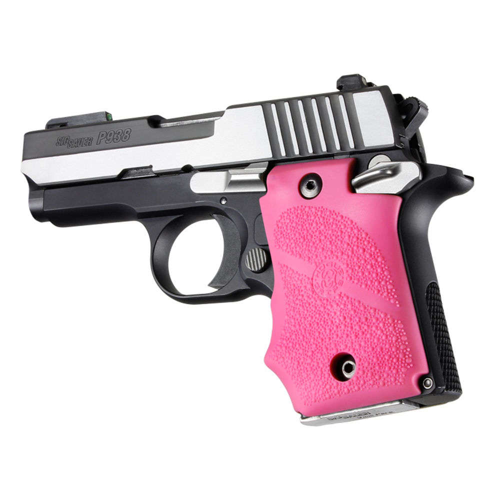 Grips Pads Stocks Hogue Grips 4.50" SIG P938 AMBI RUB GRIP W/FG PINK